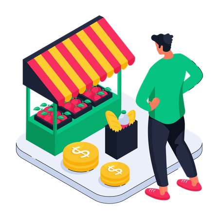 Essensbestellung über das Internet  Illustration