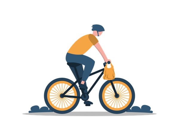 Essenslieferant auf Fahrrad  Illustration