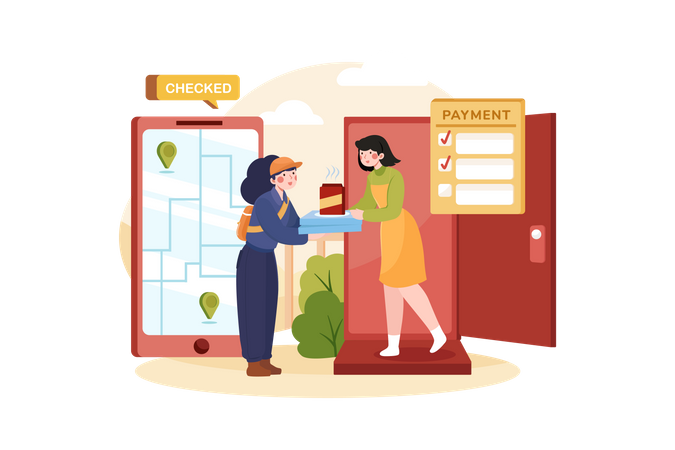 Lebensmittellieferservice  Illustration