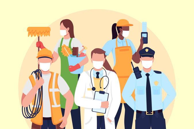 Wichtige Arbeitskräfte  Illustration