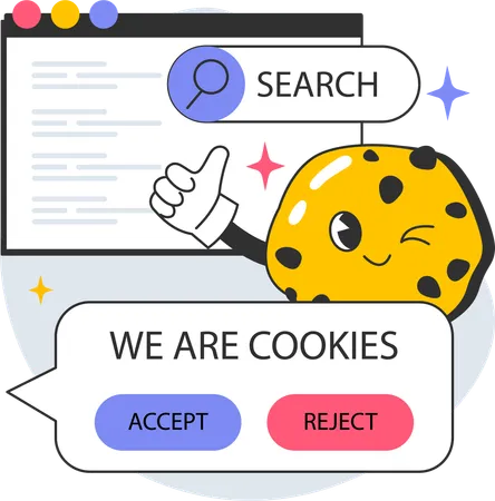 Establecer sesiones de cookies en la página web  Ilustración