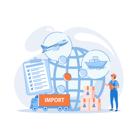 Established international trade routes  Illustration