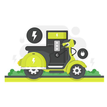 Estação de carregamento de veículos elétricos  Ilustração