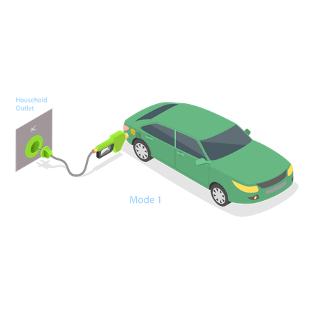 Estação de carregamento de carro elétrico  Ilustração