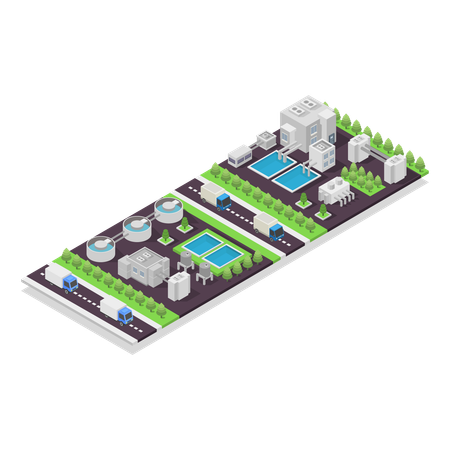 Estação de tratamento de águas residuais  Ilustração