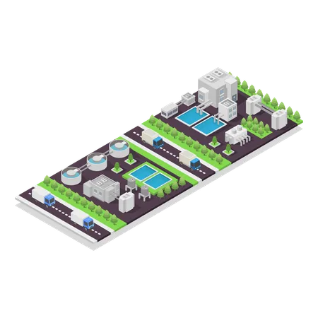 Estação de tratamento de águas residuais  Ilustração