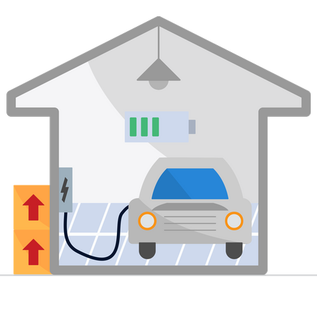 Estación de carga de coche  Ilustración