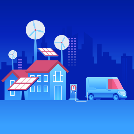 Estación de carga de coche  Ilustración