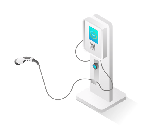 Estación de carga de coches eléctricos  Ilustración