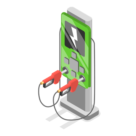 Estación de carga eléctrica  Ilustración