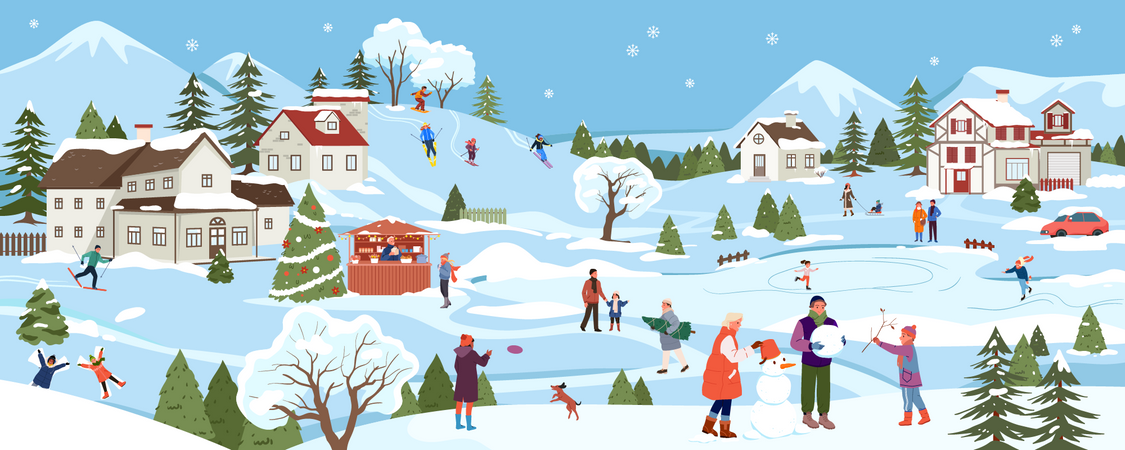 Estación de esquí  Ilustración