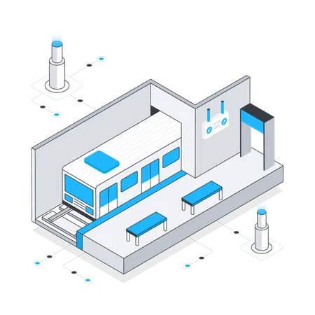 Estación de metro  Ilustración