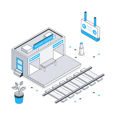 Estación de ferrocarril  Ilustración