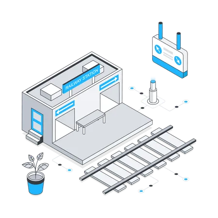 Estación de ferrocarril  Ilustración