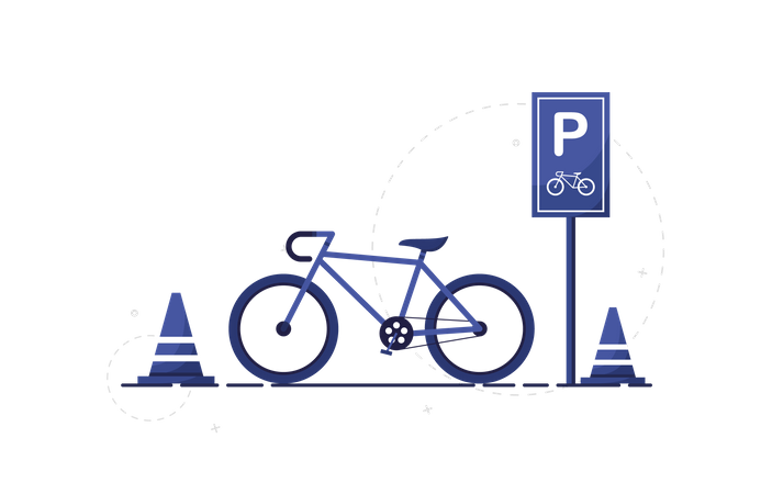 Estacionamento de bicicletas  Ilustração