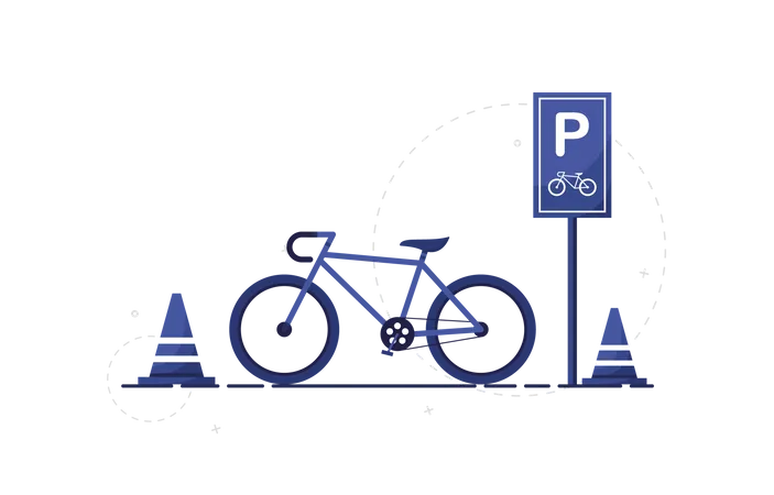 Estacionamento de bicicletas  Ilustração