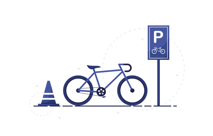 Estacionamento de bicicletas  Ilustração