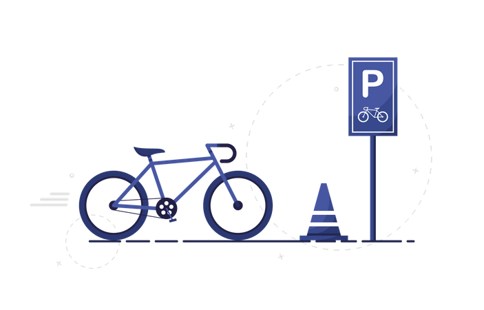 Estacionamento de bicicletas  Ilustração