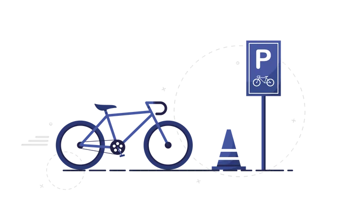 Estacionamento de bicicletas  Ilustração