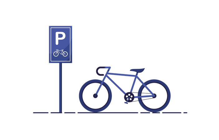 Estacionamento de bicicletas  Ilustração