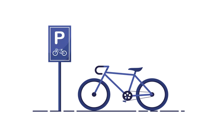 Estacionamento de bicicletas  Ilustração