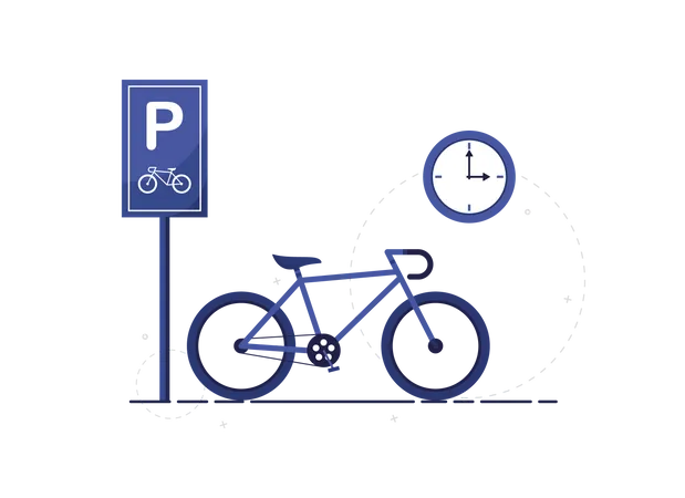 Estacionamento de bicicletas  Ilustração