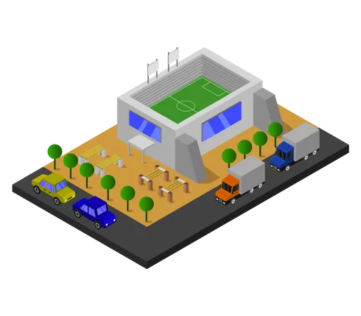 Estádio de futebol  Ilustração