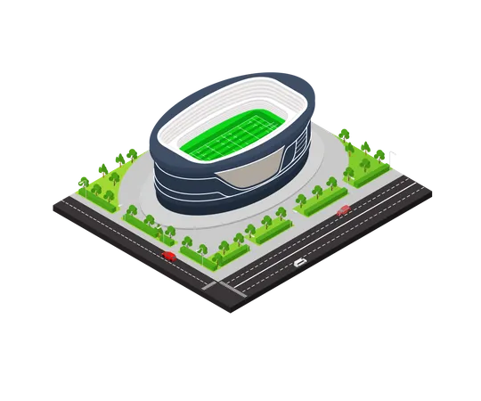 Ilustracao Em Estilo Isometrico De Um Estadio De Futebol Ilustração