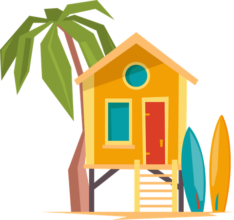 Estancia en la playa  Ilustración