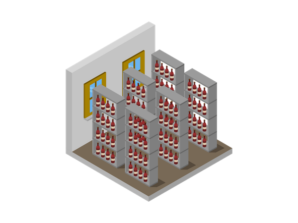 Estante de almacenamiento de vino  Ilustración