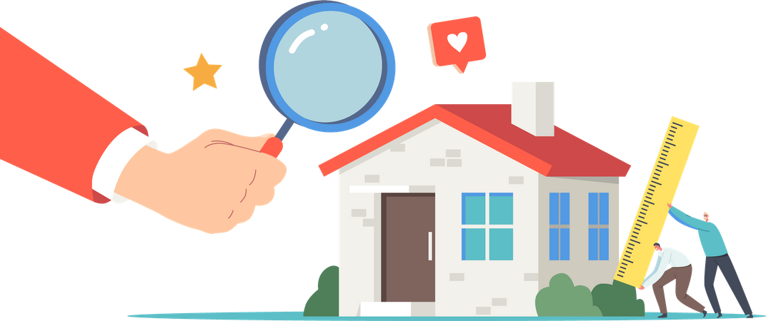 Estate Agents with House Inspection  Illustration
