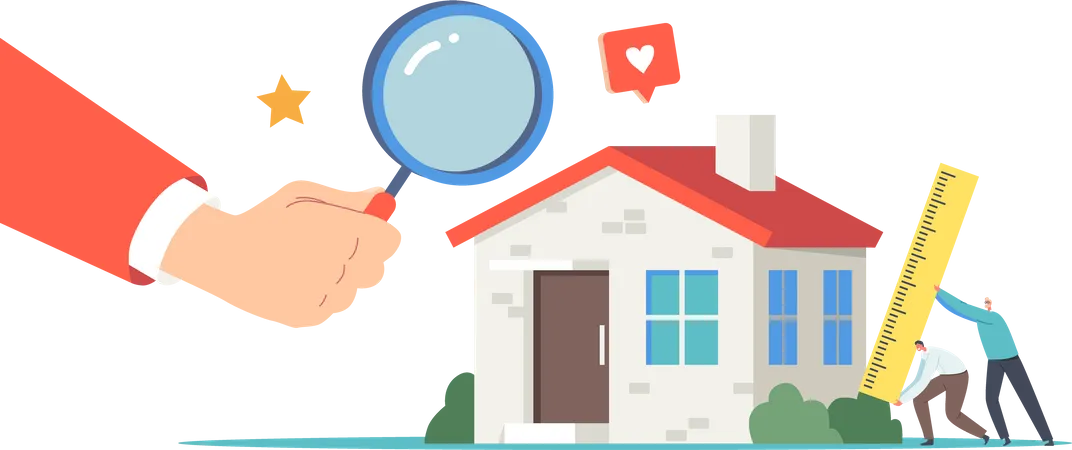 Estate Agents with House Inspection  Illustration