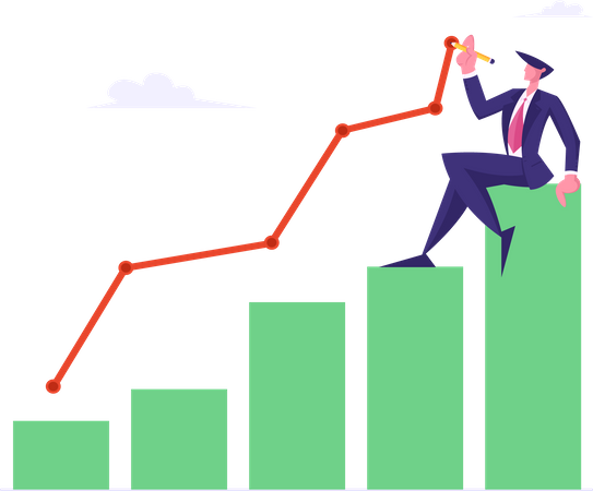 Estatística de lucro financeiro  Ilustração