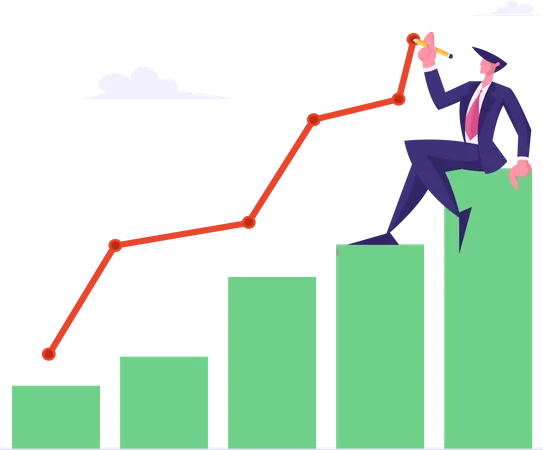 Estatística de lucro financeiro  Ilustração