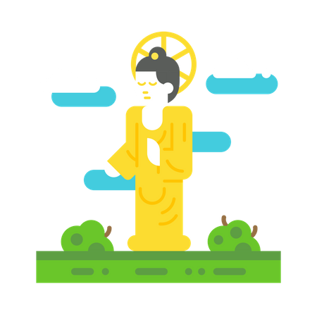 Estatua de buda coreano  Ilustración