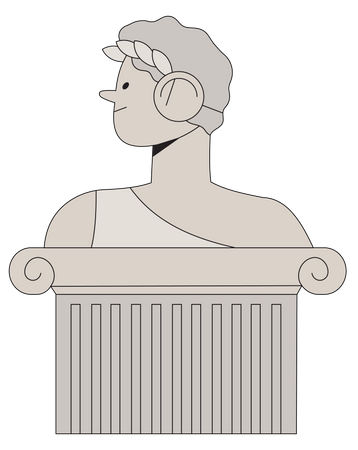 Estatua griega antigua de dios  Ilustración