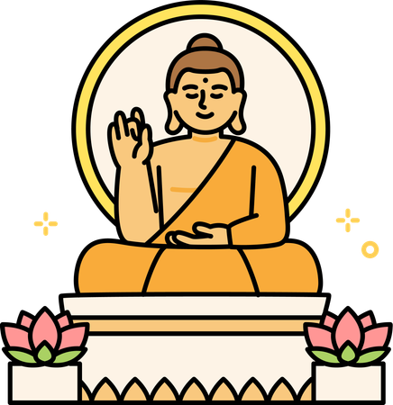 Estátua de meditação de Buda  Ilustração