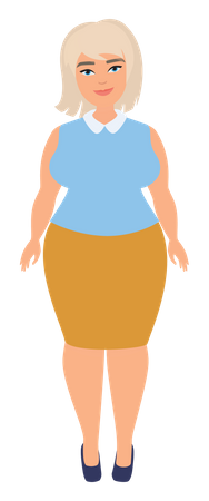 Estilista mulher gorda  Ilustração