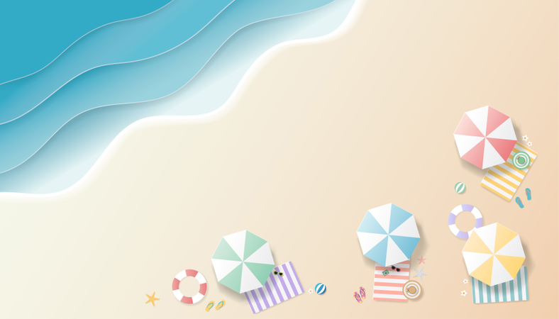 Estilo de arte de papel de fondo de verano  Ilustración