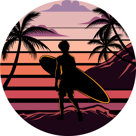 Estilo de vida surfista  Ilustración