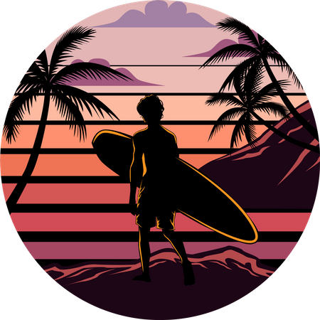 Estilo de vida de surf  Ilustração