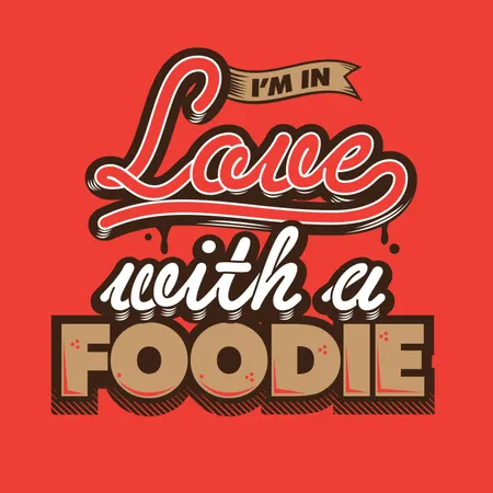 Estou apaixonado por um Foodie  Illustration