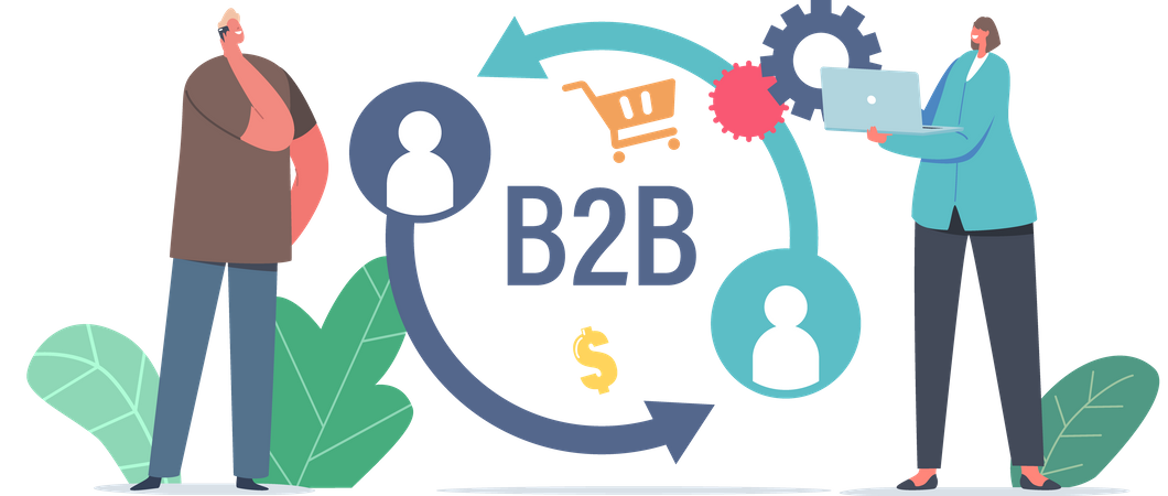 Estratégia de marketing business to business  Ilustração