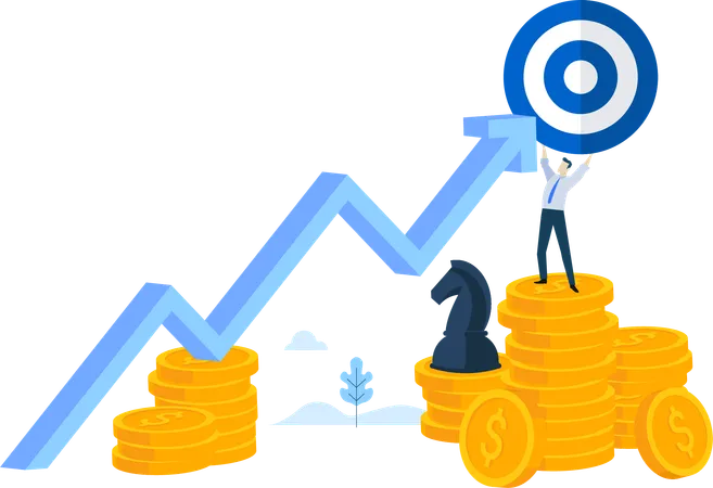 Conjunto de negocios Estrategia de negocios  Ilustración