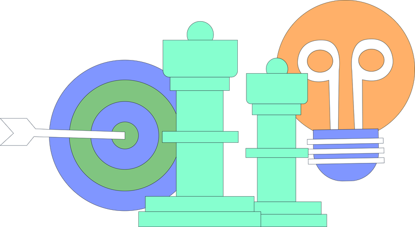 Estrategia empresarial y objetivo empresarial  Ilustración