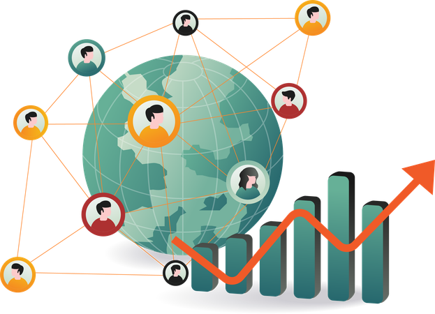 Estratégias de mídia social para crescimento empresarial  Ilustração