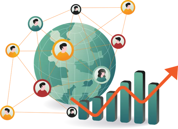 Estratégias de mídia social para crescimento empresarial  Ilustração