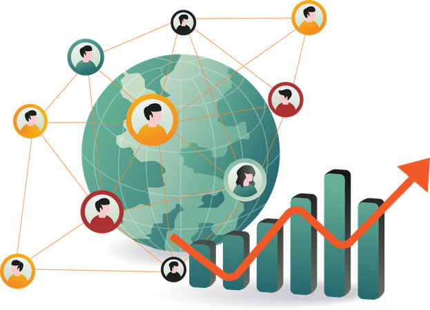 Estrategias de redes sociales para el crecimiento empresarial  Ilustración