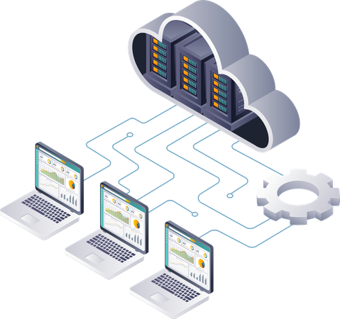 Estrategias para un análisis de datos eficaz en centros de servidores en la nube  Ilustración