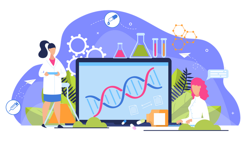 Estructura del adn en línea  Ilustración